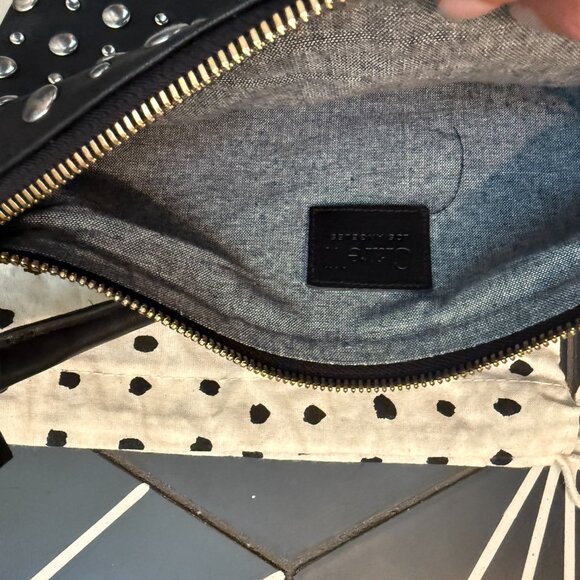 Like New Clare V Studded Petite Moyen Messenger Bag in Black - Picture 6 of 9